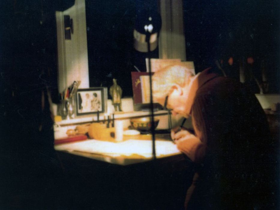 Il M.° Colombini al lavoro ....
