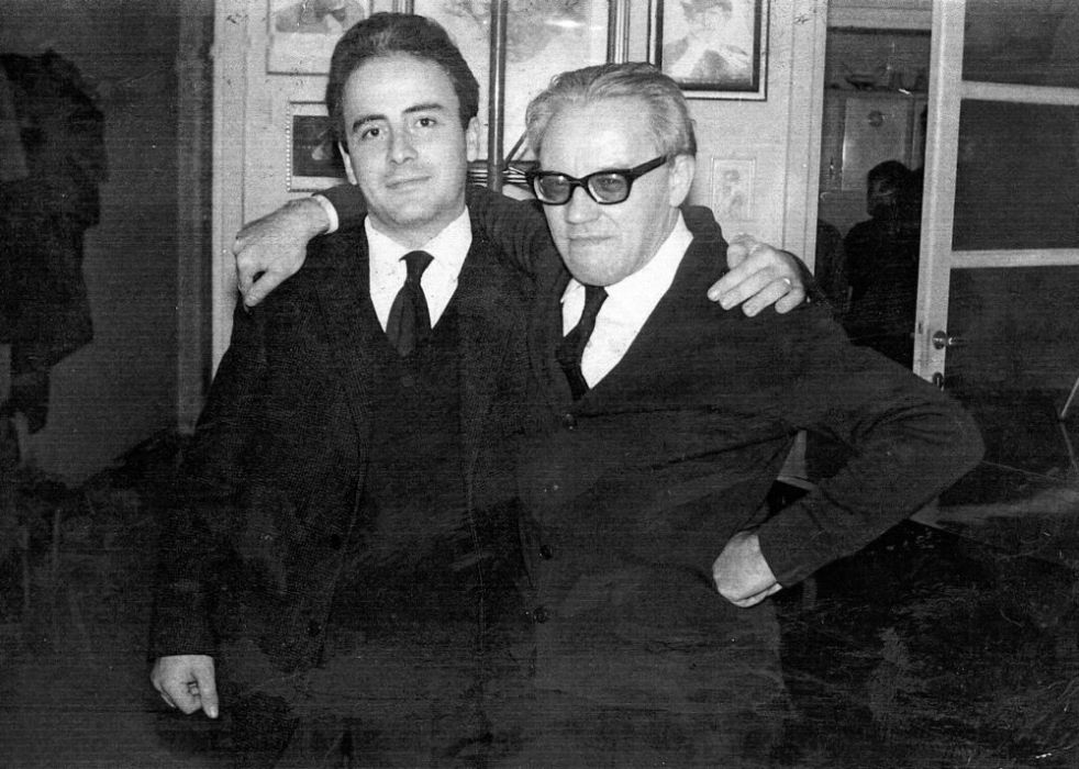 Il M.° Colombini con Dino Borlone - Autore de Il Ghetto, Germinal e Survival (1965)